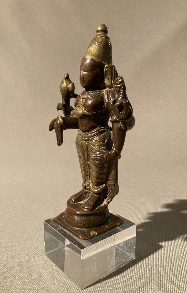 Vishnu, Bronze Ganga Jumna (two-tone) 17th Century-photo-2