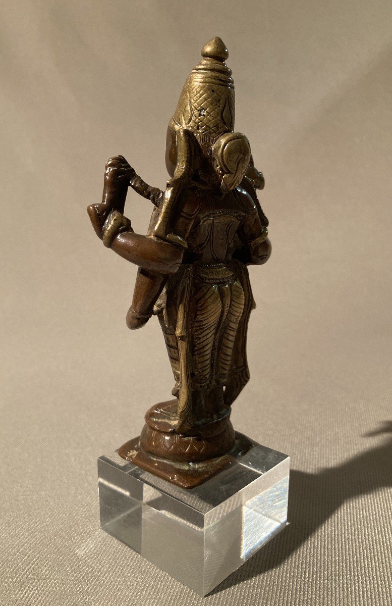 Vishnu, Bronze Ganga Jumna (two-tone) 17th Century-photo-3