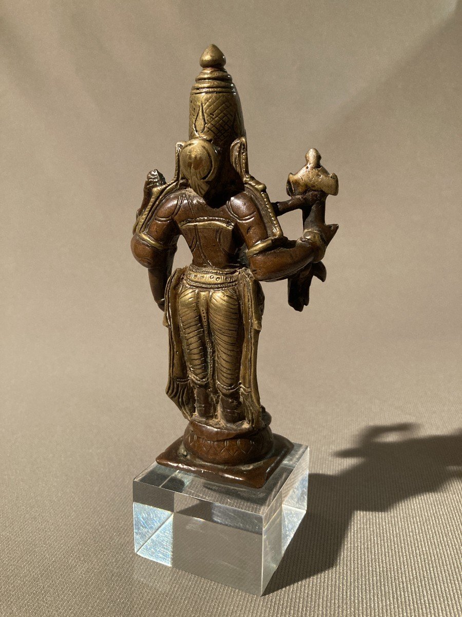 Vishnu, Bronze Ganga Jumna (two-tone) 17th Century-photo-4