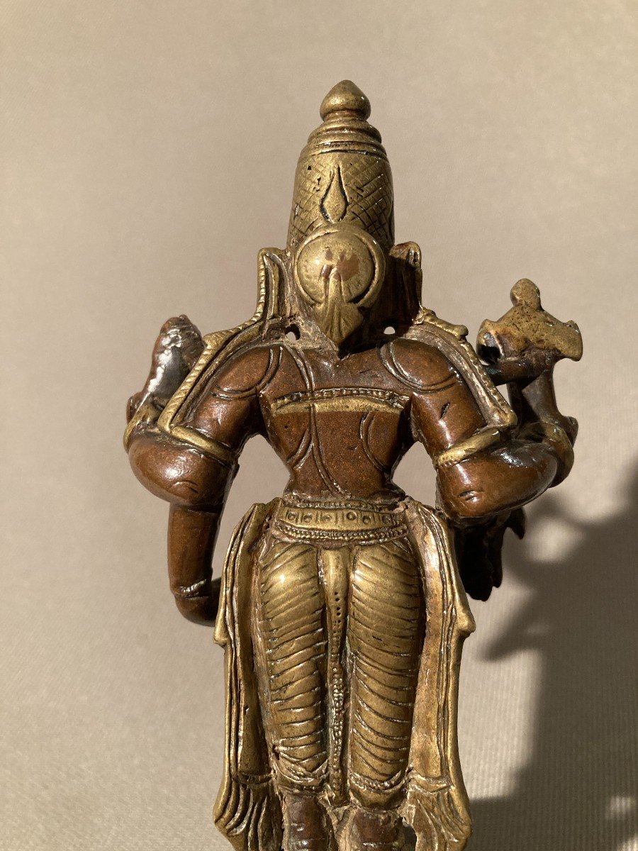 Vishnu, Bronze Ganga Jumna (two-tone) 17th Century-photo-4