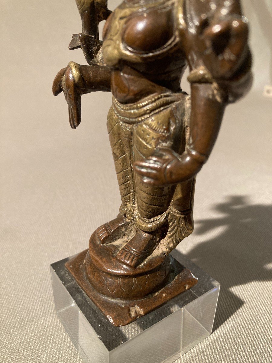 Vishnu, Bronze Ganga Jumna (two-tone) 17th Century-photo-7