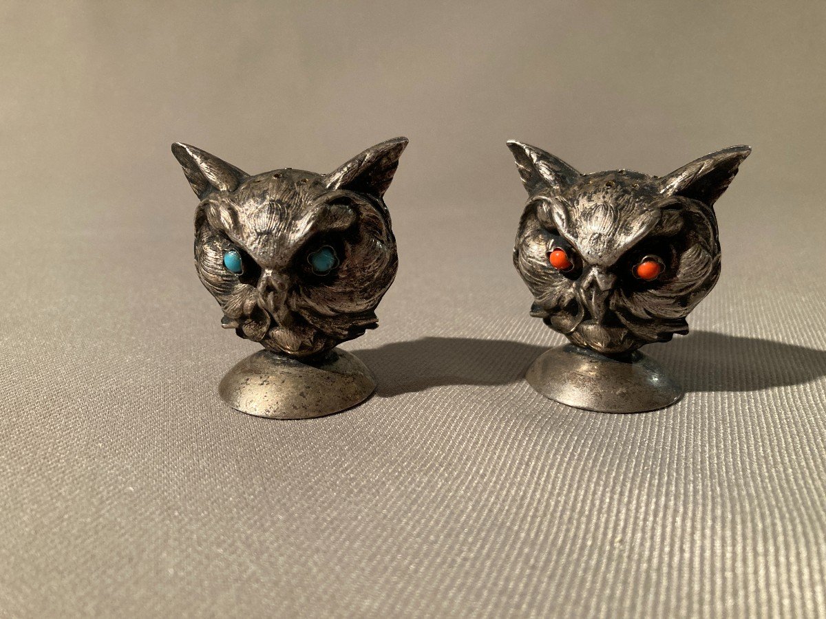 Salt Shakers - Pair Of "owl" Salt Shakers-photo-4