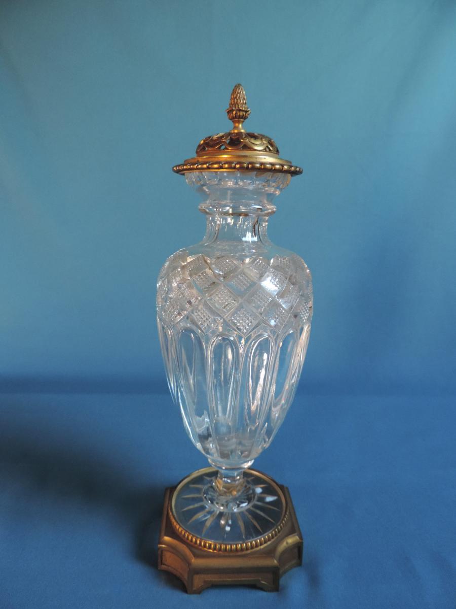 Vase Couvert Baccarat Mont&eacute; Bronze XIX &egrave;me.