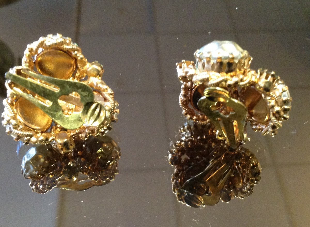 Paire De Boucles d'Oreilles Vintage.-photo-3