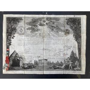 Freemasonry / Diploma Of Master Grand Orient Of France 1820