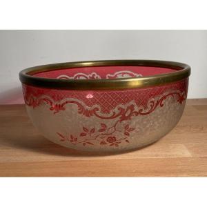 Salad Bowl With Acid-clear Floral Decor