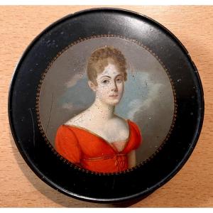 Empire Period Snuffbox In Boiled Cardboard