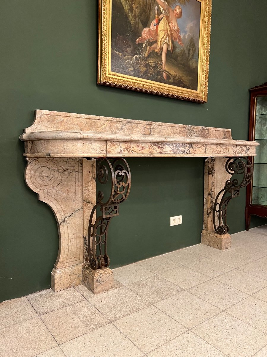 Important Marble Console From The 19th Century-photo-2