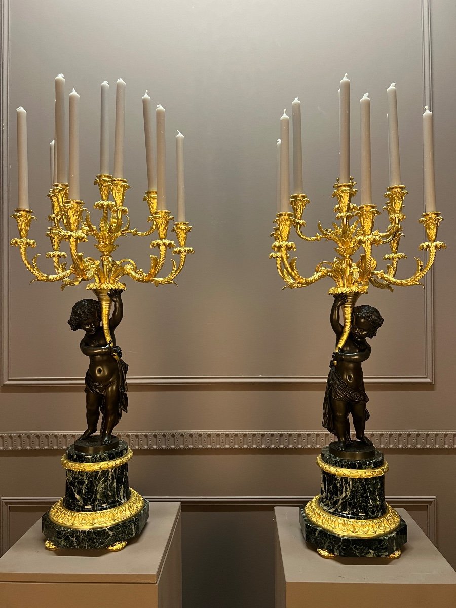 Paire De Candélabres De Style Louis XVI, D’époque Napoléon III