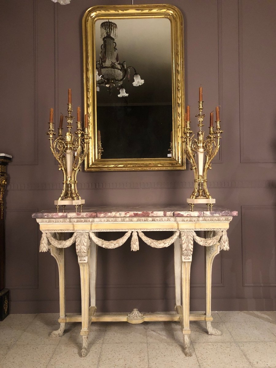 Console De Style Louis XVI, Attribuée A Escalier De Cristal