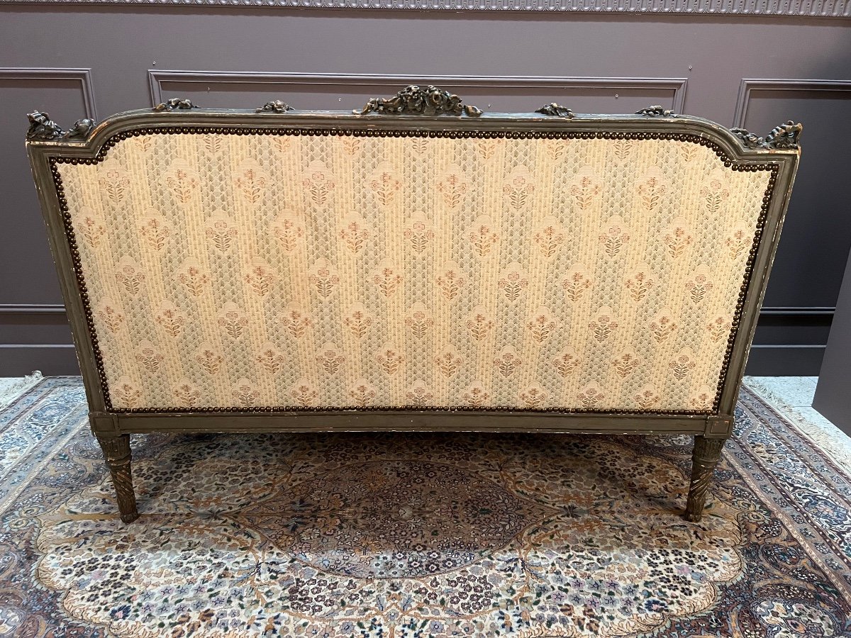 Banquette De Style Louis XVI En Bois Peint-photo-4