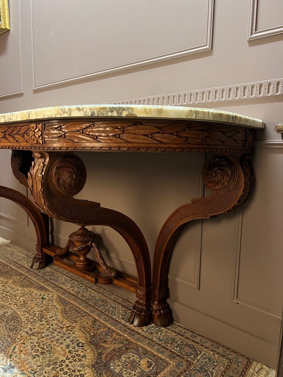 Large 19th Century Oak Console Table In Louis XVI Style-photo-2