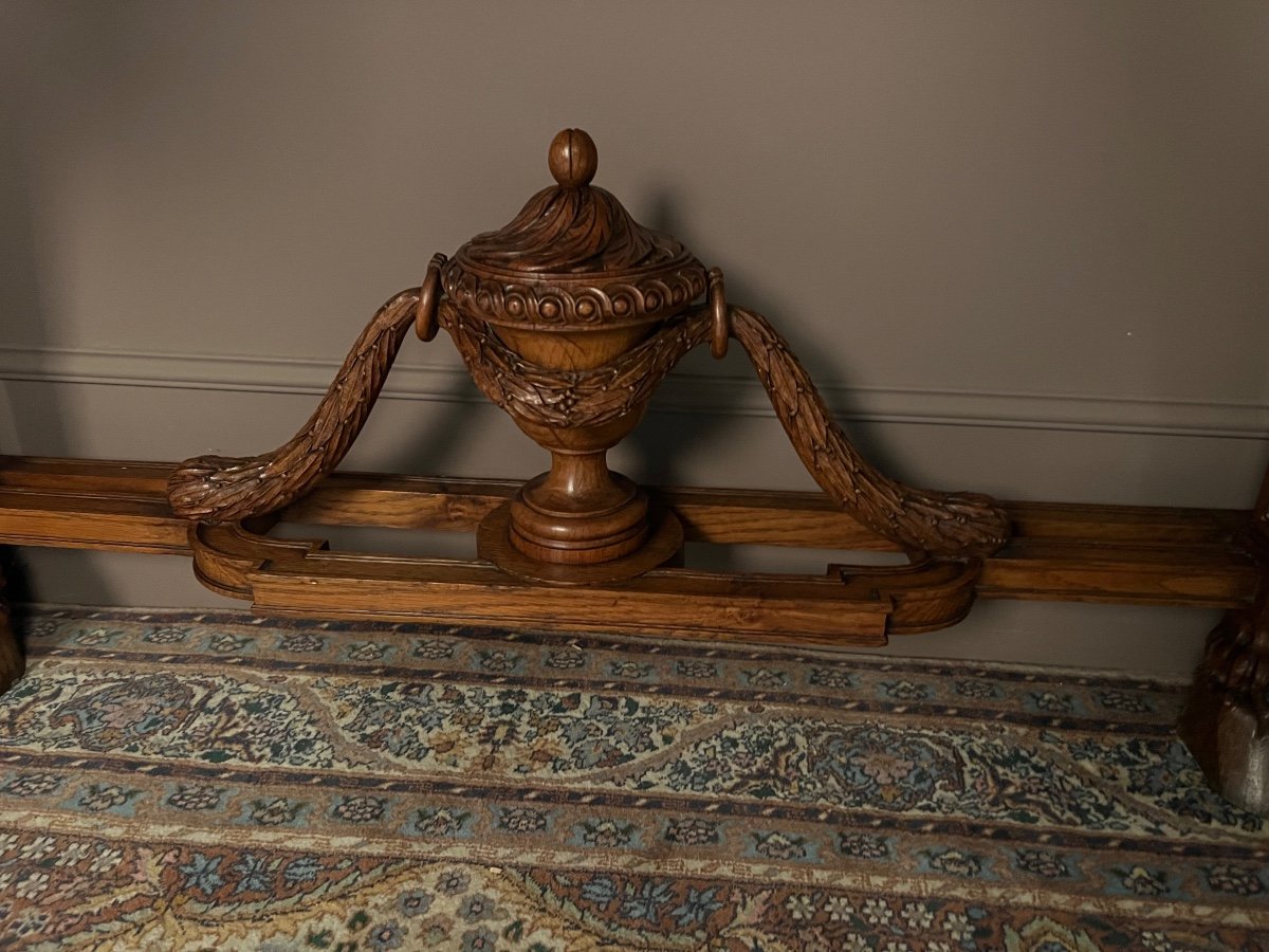 Large 19th Century Oak Console Table In Louis XVI Style-photo-1