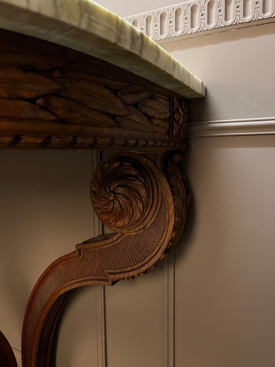 Large 19th Century Oak Console Table In Louis XVI Style-photo-2