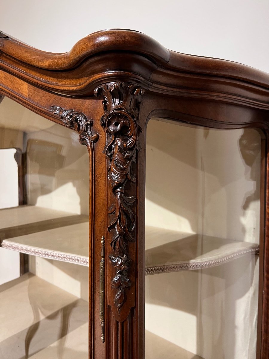 Louis XV Style Display Cabinet In Walnut-photo-4