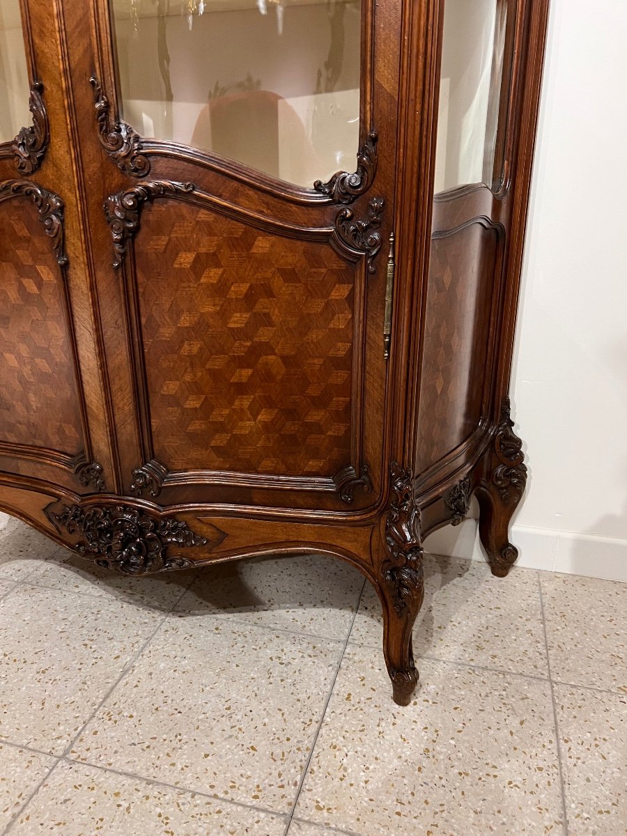 Louis XV Style Display Cabinet In Walnut-photo-2