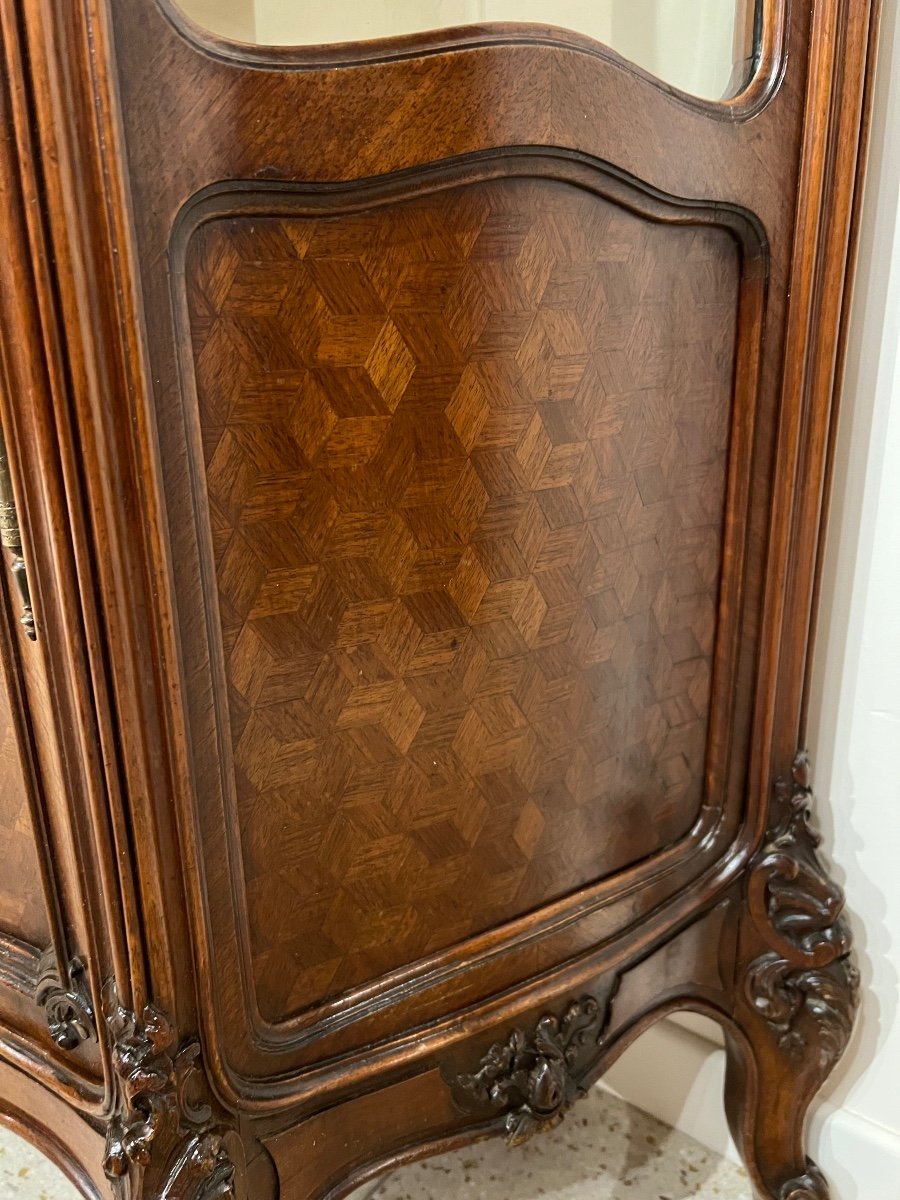 Louis XV Style Display Cabinet In Walnut-photo-7