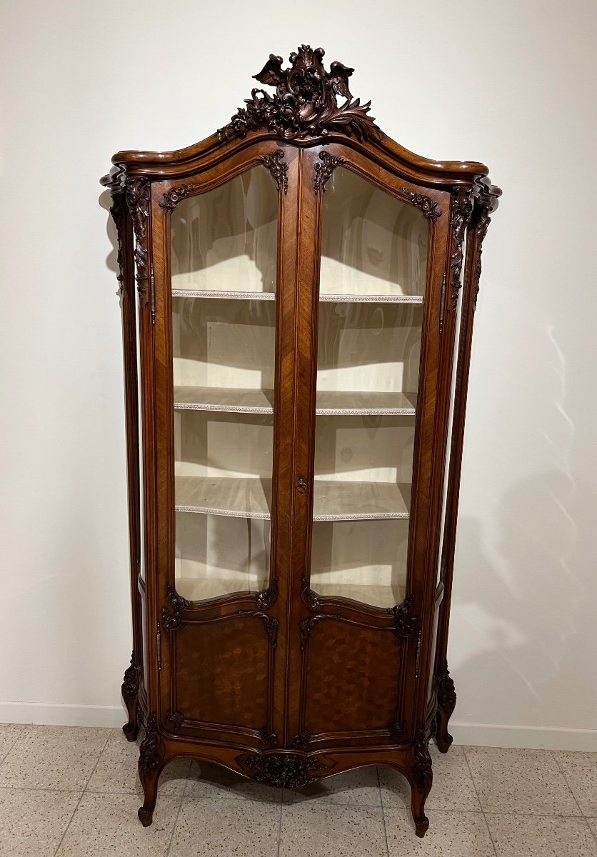 Louis XV Style Display Cabinet In Walnut