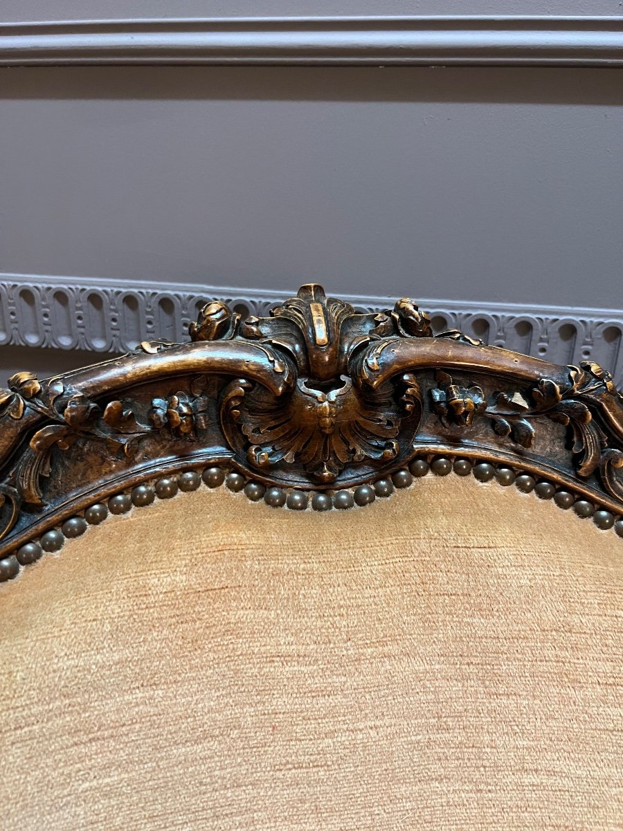 Grande Paire De Bergères De Style Louis XV, D’époque XIXème-photo-5