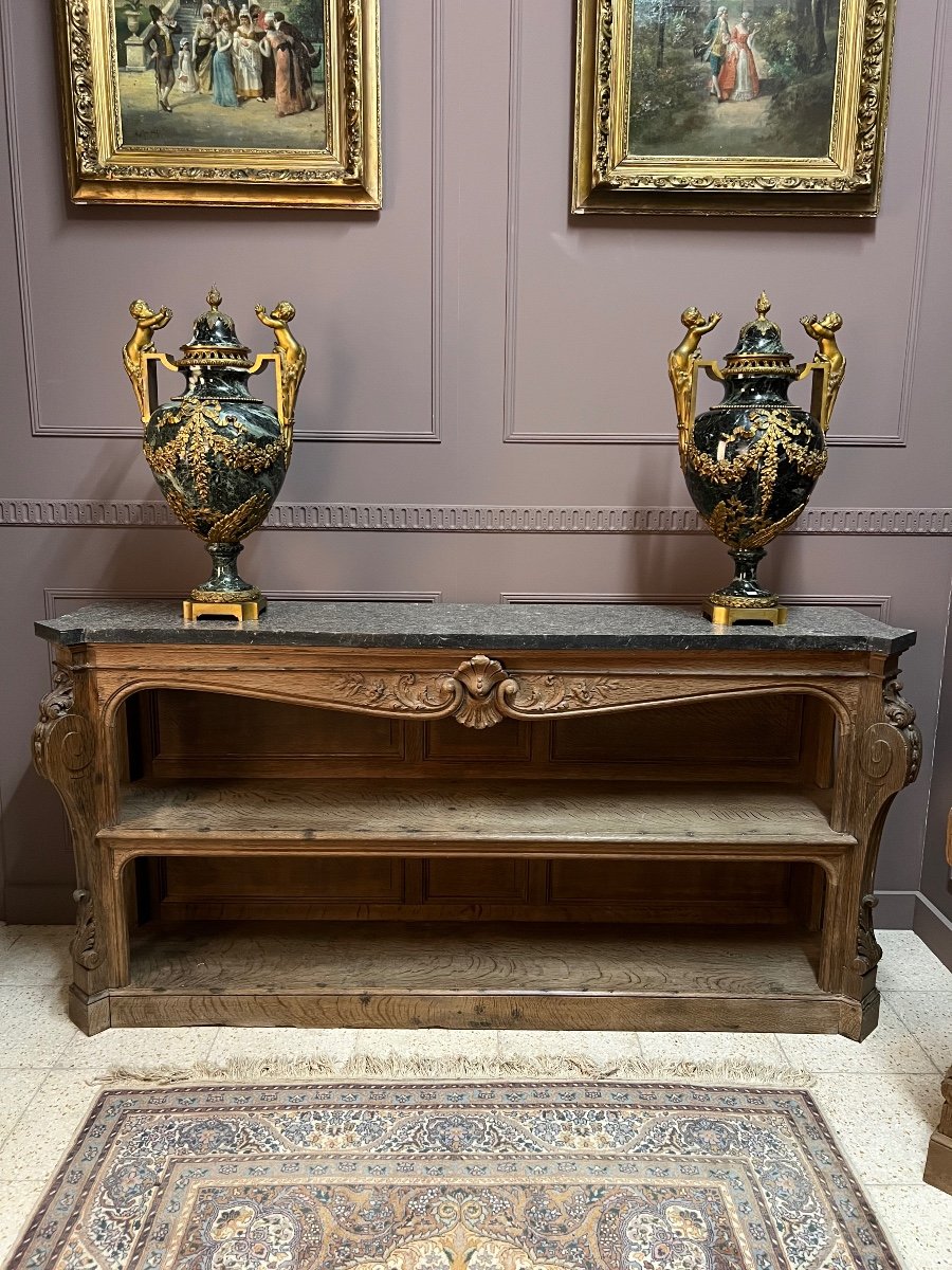 Pair Of Oak Console Tables-photo-2