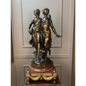 Important Groupe En Bronze Signé Jean Jules B. Salmson