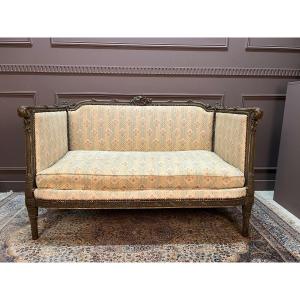 Banquette De Style Louis XVI En Bois Peint