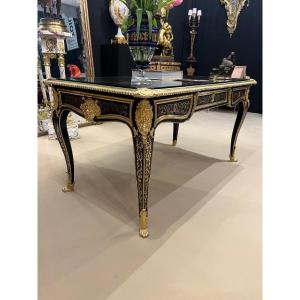 Large Boulle Marquetry Desk From The Napoleon III Period Attributed To Béfort.