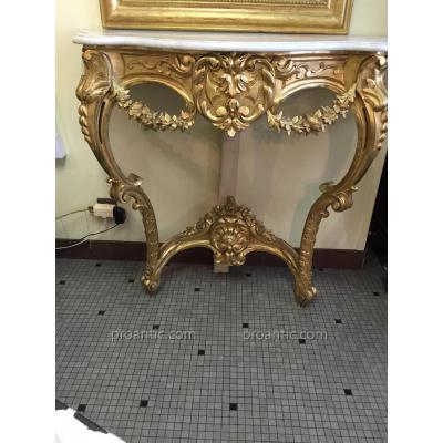 Belle Console En Bois Doré