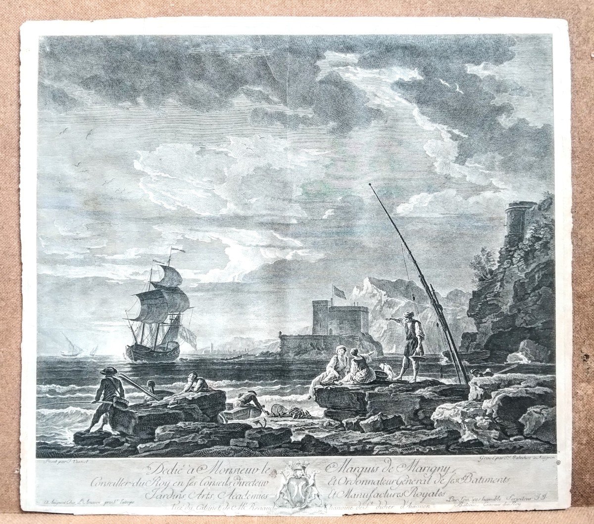 - "the Calm" - Joseph Vernet - Engraved By J J Balechou - Year 1755 - -photo-2