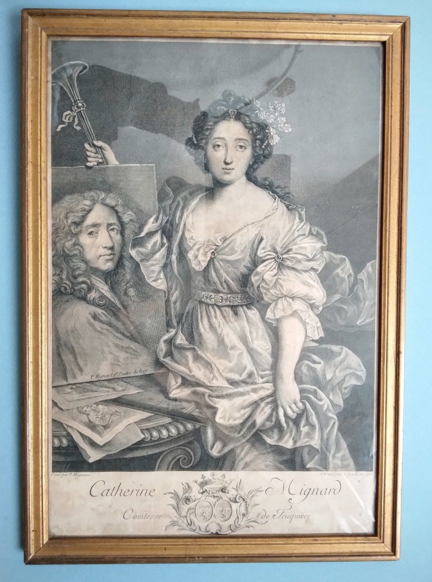 - The Countess De Feuquière - J. Daullé / P. Mignard - Burin From 1735 --photo-2