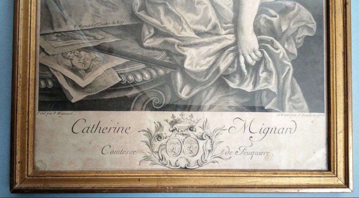 - The Countess De Feuquière - J. Daullé / P. Mignard - Burin From 1735 --photo-4