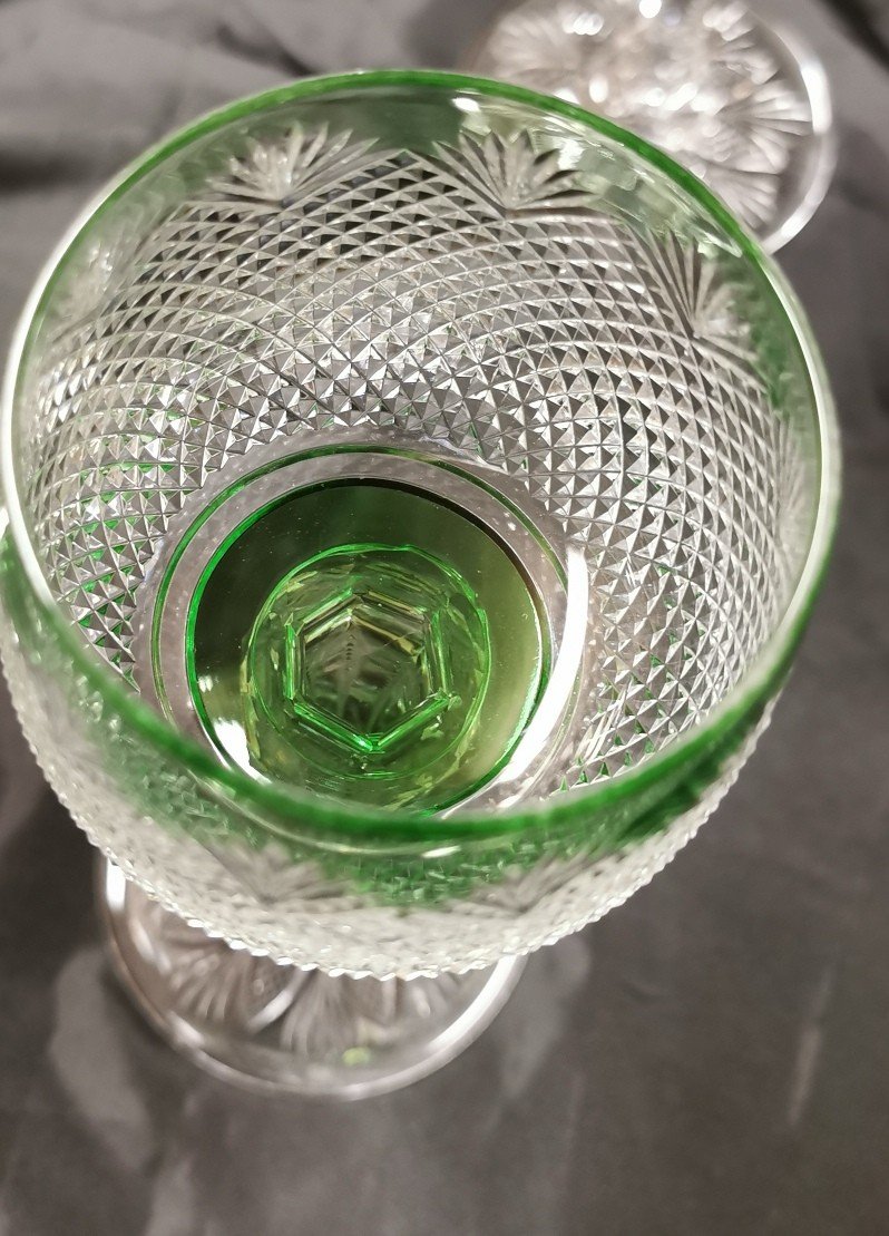 5 Verres En Cristal De Couleur Baccarat Modèle Nonancourt-photo-1