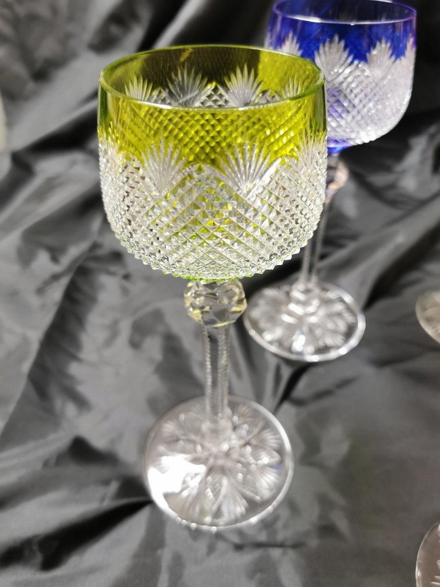 5 Verres En Cristal De Couleur Baccarat Modèle Nonancourt-photo-4