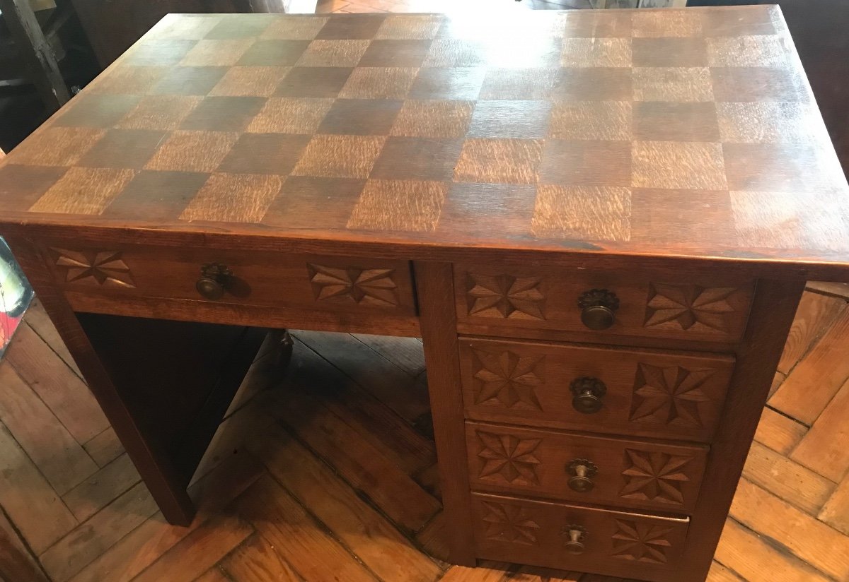 Old Basque Desk Carved Art Crafts Basque Country 