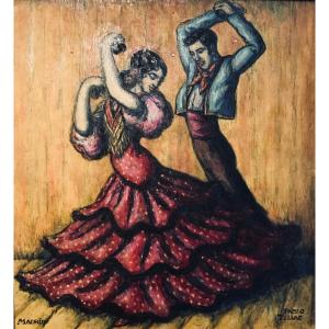 Hst Pablo Tillac Flamenco Madrid- Peintre Basque 1930