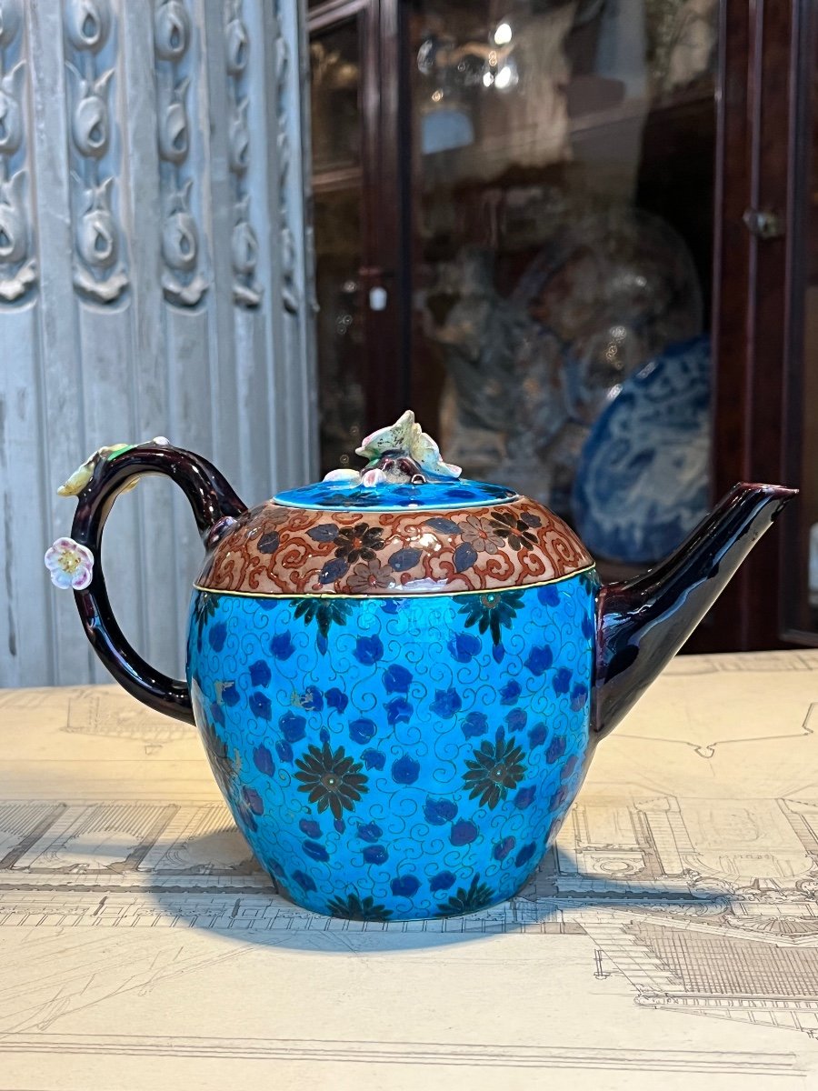 Fine Earthenware Teapot Jules Viellard In Bordeaux.-photo-4