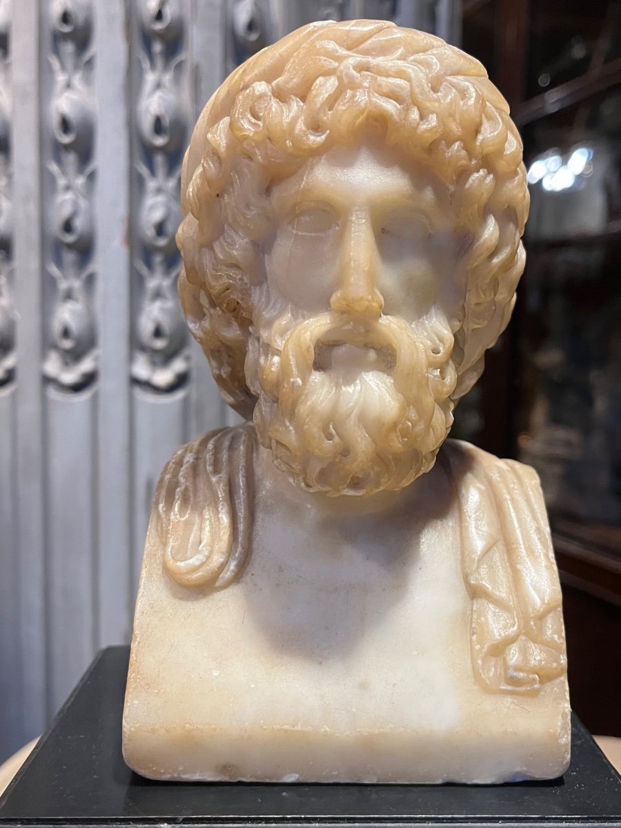 Bust After The Antique In Alabaster.-photo-2