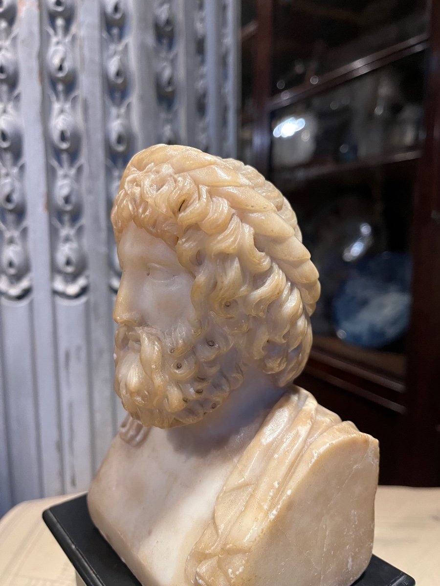 Bust After The Antique In Alabaster.-photo-3