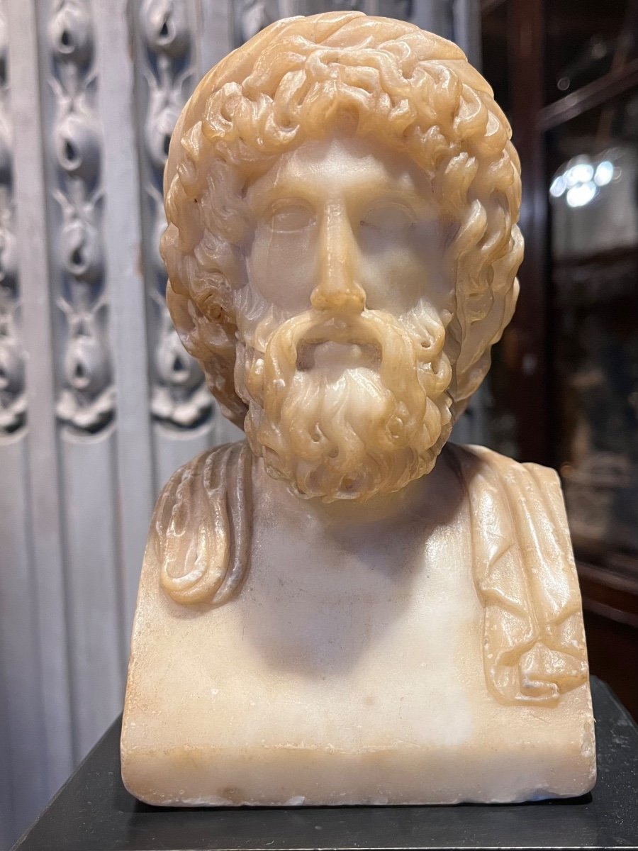 Bust After The Antique In Alabaster.-photo-2