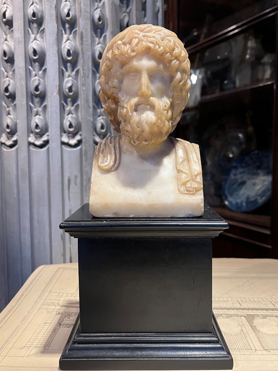 Bust After The Antique In Alabaster.