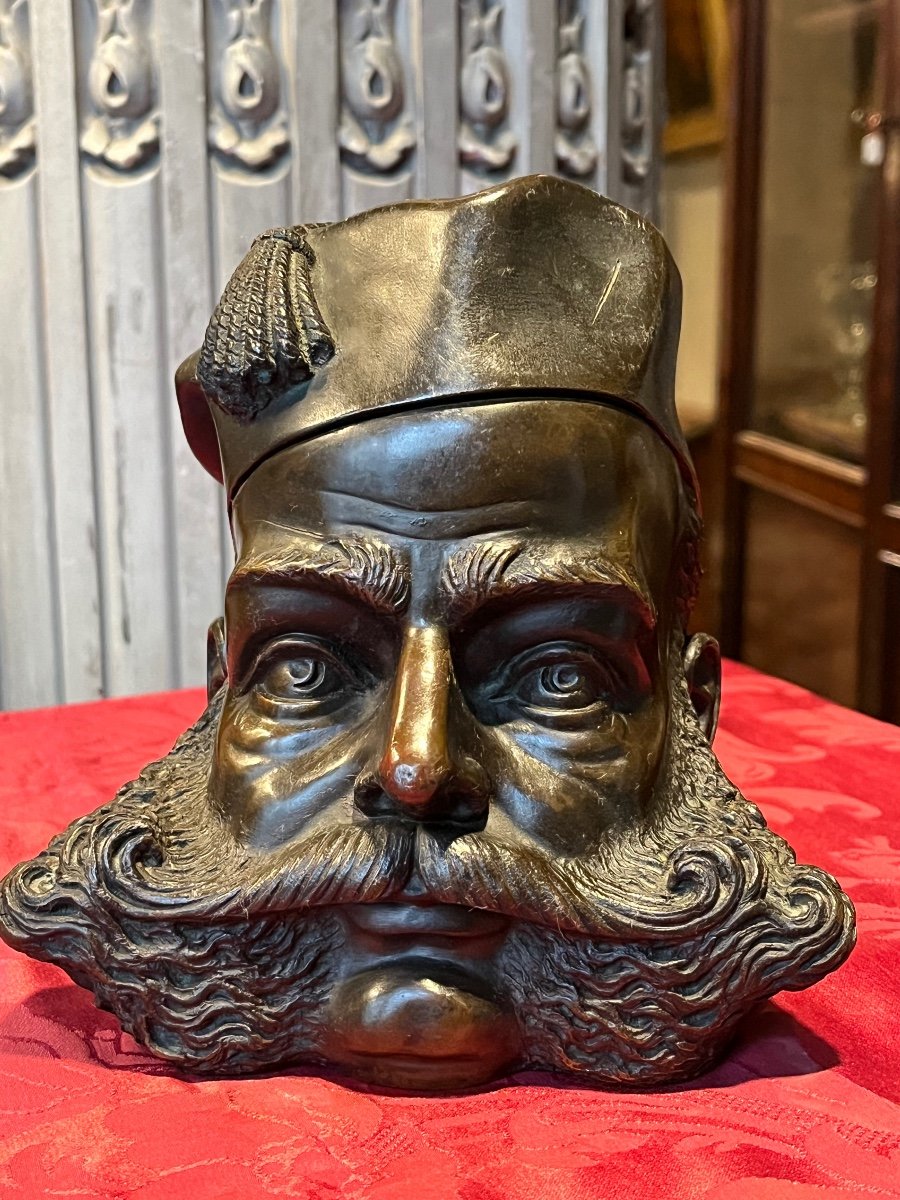 Tobacco Pot Representing A Head Of Zouave.-photo-6