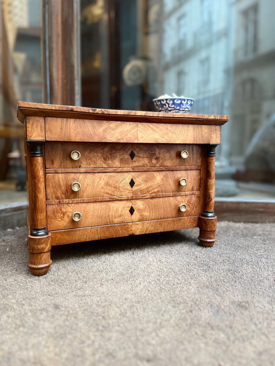 Commode Miniature En Frêne, d’ époque Empire.-photo-7