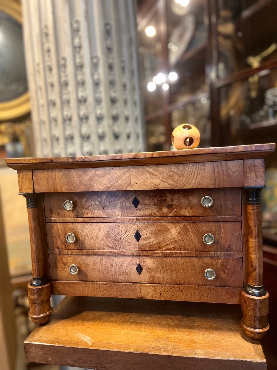 Commode Miniature En Frêne, d’ époque Empire.-photo-8