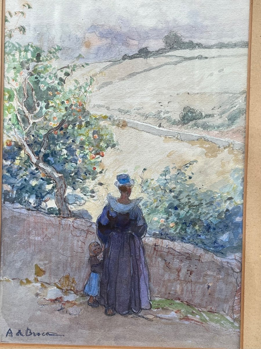 Aquarelle ( Alexis Louis De Broca ) 1868-1948)-photo-2