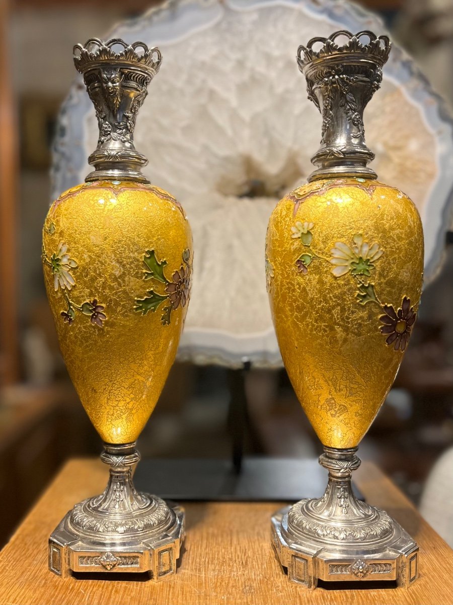 Paire De Vases En Céramique De Paul Millet .-photo-7