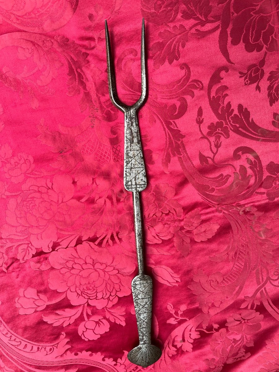 Wrought Iron Roast Fork.-photo-4