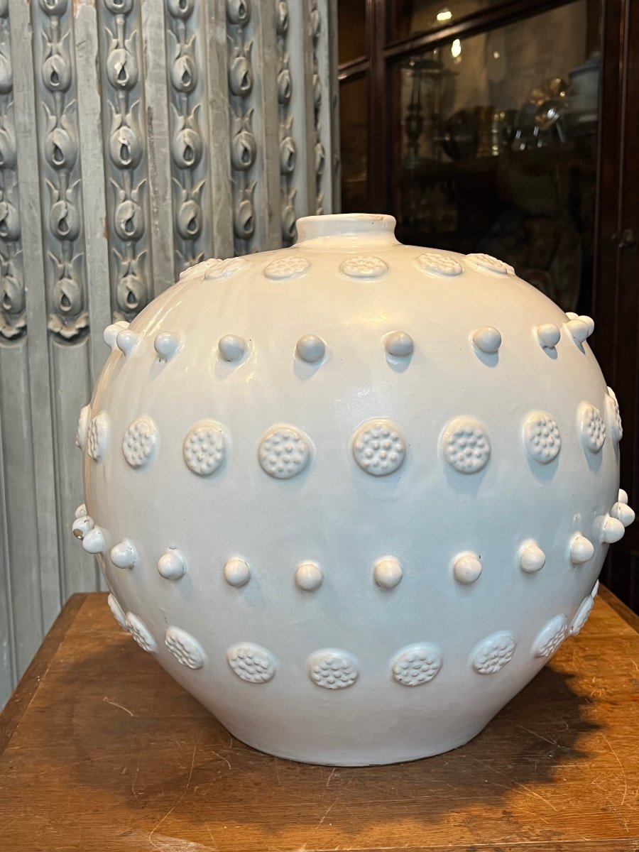 Important Ball Vase, Malicorne.-photo-2