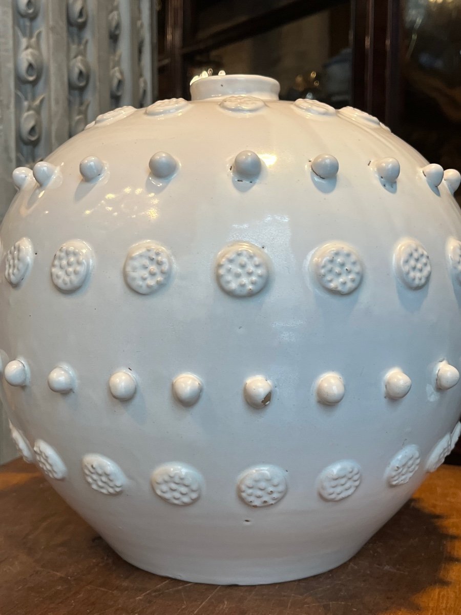 Important Ball Vase, Malicorne.-photo-4