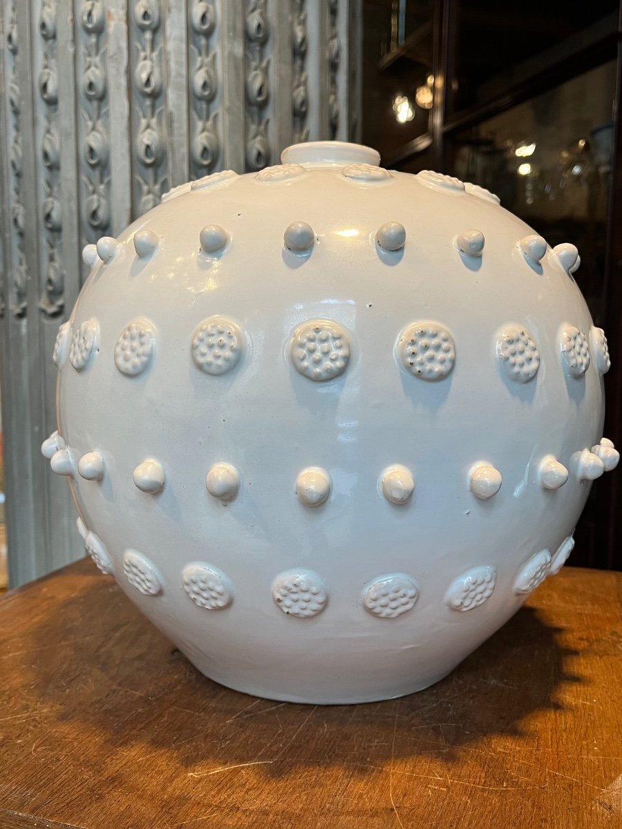 Important Ball Vase, Malicorne.-photo-4