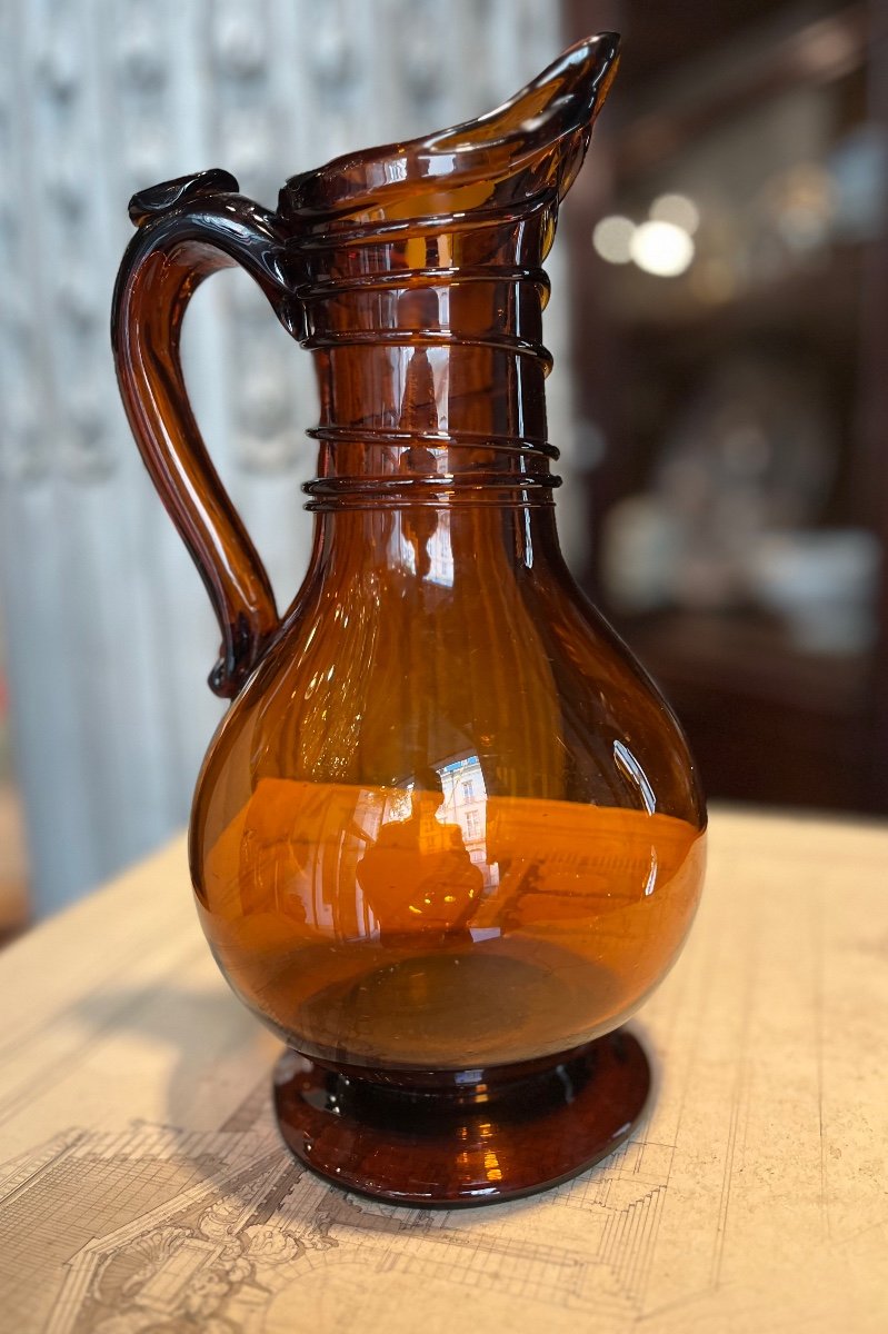 Amber Colored Normandy Pitcher.